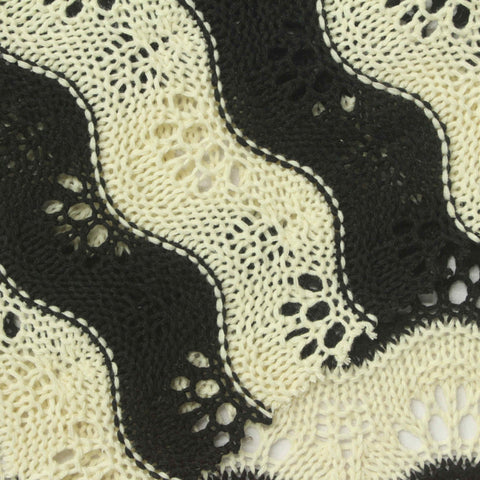 Jacquard Polyester Cotton Pointelle Knit Fabric, 320 gsm, 155 cm — Black