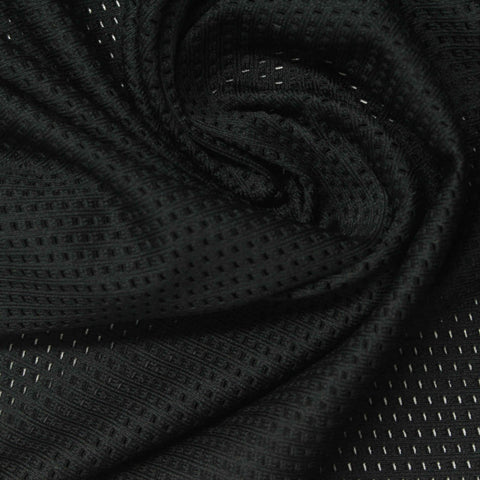 White Dashes Mesh, Poly-Spandex