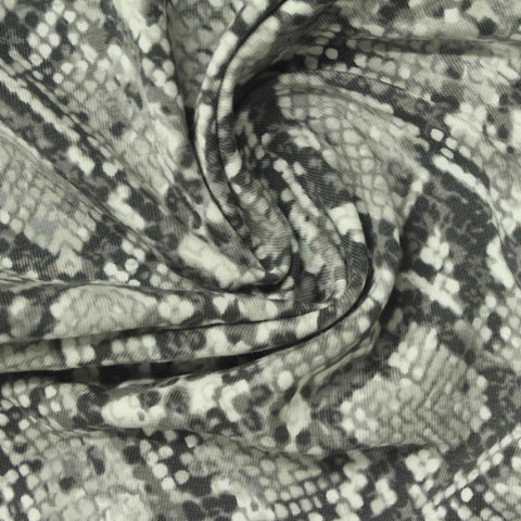 Grey Snakeskin Jersey Knit, Cotton
