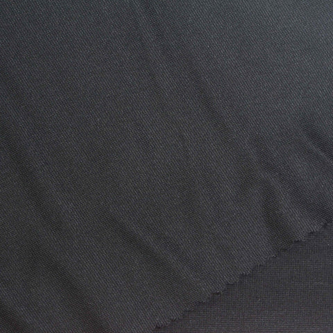 Polyester Stretch Ponte Knit Fabric, 340 gsm, 165 cm — Black