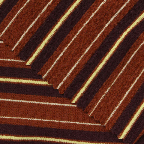 Brown Horizontal-Stripe Jersey Knit, Poly-Cotton
