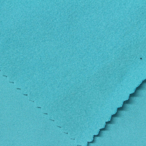 Brushed Polyester Stretch Jersey Knit Fabric, 195 gsm, 153 cm — Blue