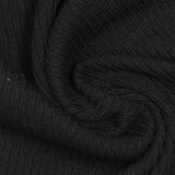 Cotton Viscose Blend Stretch Rib Knit Fabric, 320 gsm — Black — photo 1