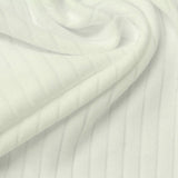 Cotton Viscose Rib Knit Fabric, 200 gsm, 185 cm — White — photo 1