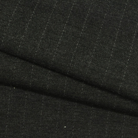 Light Grey Vertical-Stripe Ponte Knit, Viscose-Poly