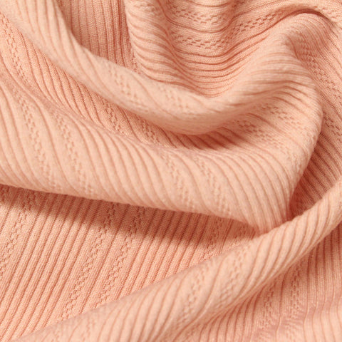 Orange Openwork Rib Knit