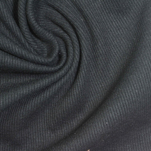 Polyester Cotton Stretch Rib Knit Fabric, 289 gsm, 120 cm — Grey