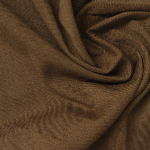 Cotton Polyester Jersey Knit Fabric, 150 gsm, 175 cm — Brown