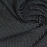 Polyester Stretch Rib Knit Fabric, 230 gsm, 165 cm — Black — photo 1