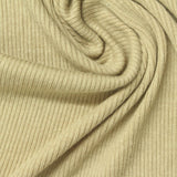 Viscose Stretch Rib Knit Fabric, 225 gsm, 130 cm — Khaki — photo 1