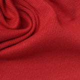 Polyester Cotton Stretch Rib Knit Fabric, 340 gsm, 115 cm — Red — photo 1