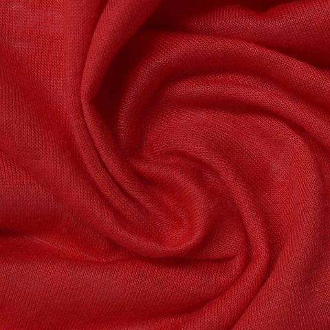 Polyester Viscose Knit Fabric, 125 gsm, 145 cm — Red