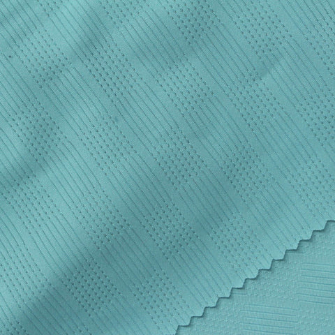 Turquoise Textured Jersey Knit, Polyester