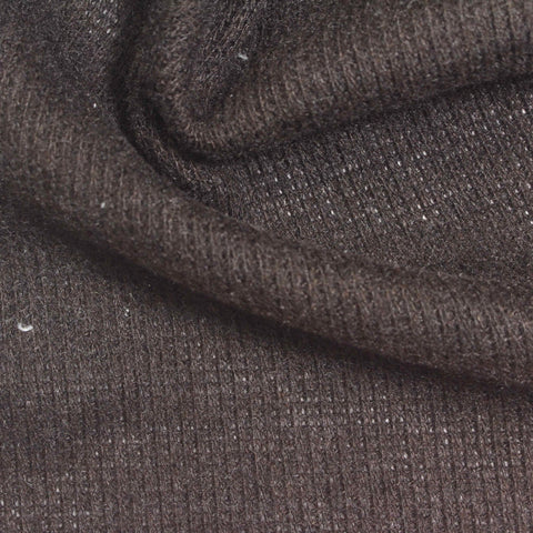 Dark Brown Marl Rib Knit, Poly-Acrylic