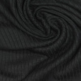 Viscose Stretch Rib Knit Fabric, 175 gsm, 185 cm — Black — photo 1