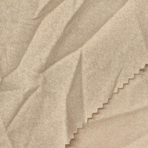 Beige Marl Jersey Knit, Poly-Metallic