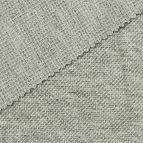 Heather Grey Marl Interlock Knit, Poly-Viscose, 240 gsm