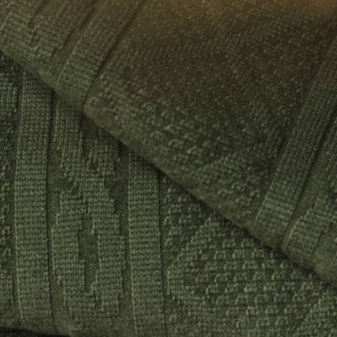Dark Green Vertical-Stripe Rib Knit, Viscose-Poly