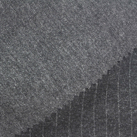 White Pinstripes Ponte Knit, Viscose-Poly