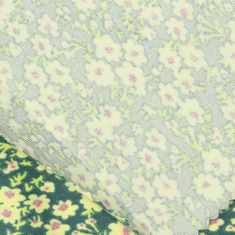 Yellow Flowers Jersey Knit, Polyester