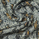 Dark Blue Abstract Bouclé, Poly-Viscose — photo 1