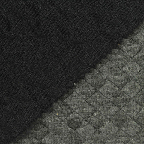 Dark Grey Diamond Scuba Knit, Poly-Viscose