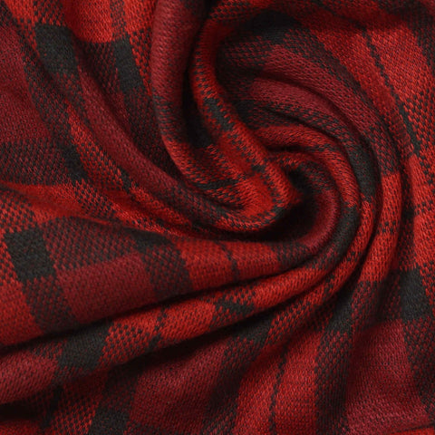 Red Plaid Jacquard, Poly-Cotton, 190 gsm, 160 cm, ref EF-257379