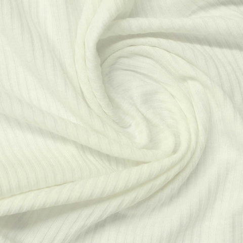 Polyester Viscose Stretch Rib Knit Fabric, 212 gsm, 150 cm — Beige