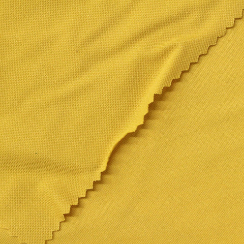 Viscose Nylon Stretch Piqué Knit Fabric, 175 gsm, 175 cm — Yellow