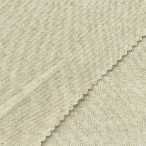 Light Beige Heathered-Marl Chunky Knit, Viscose-Poly, 215 gsm