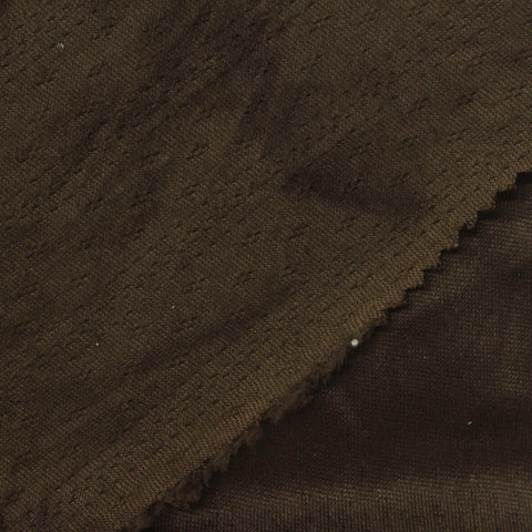 Polyester Stretch Pointelle Knit Fabric, 180 gsm, 175 cm — Brown