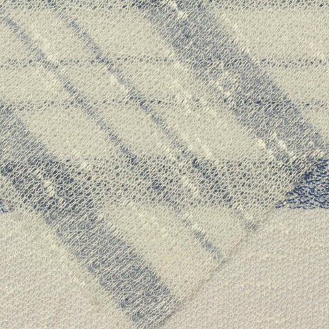 Blue Horizontal-Stripe Chunky Knit, Viscose-Poly, 160 gsm