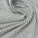 Blue Vertical-Stripe Crepe, Cotton-Poly — photo 1