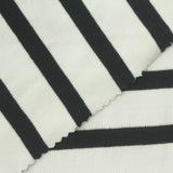 Black Horizontal-Stripe Rib Knit, Cotton, 220 gsm, 145 cm — photo 1
