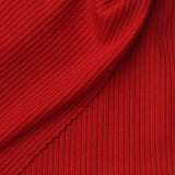 Viscose Stretch Rib Knit Fabric, 370 gsm, 130 cm — Red — photo 1
