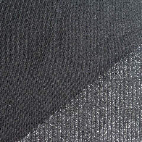 Dark Grey Marl Rib Knit, Nylon