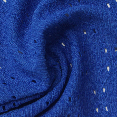 Jacquard Polyester Stretch Warp Knit Fabric, 170 gsm, 160 cm — Blue
