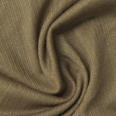 Polyester Cotton Blend Stretch Interlock Knit Fabric, 165 gsm, 150 cm — Khaki