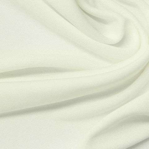 100% Viscose Interlock Knit Fabric, 250 gsm, 180 cm — White