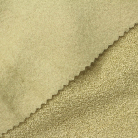 Brushed Polyester Viscose French Terry Fabric, 280 gsm, 175 cm — Khaki
