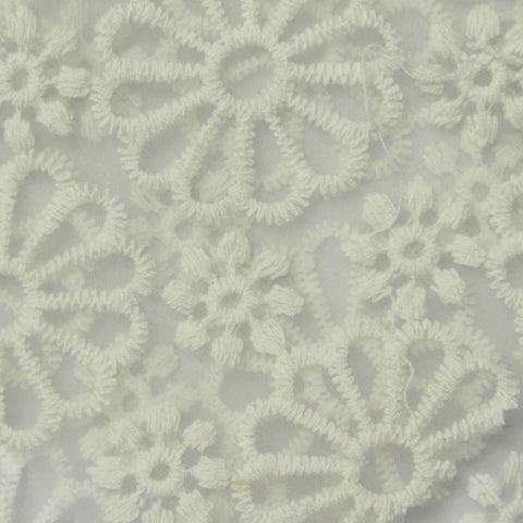 Off-White Floral Organza, Nylon
