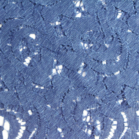 Blue Floral Lace, Cotton-Nylon