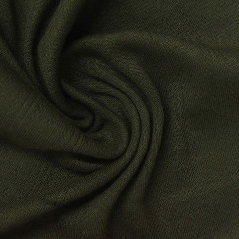 Jacquard Cotton Stretch Pointelle Knit Fabric, 210 gsm, 145 cm — Green