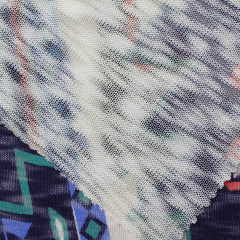 Navy Geometric-Band Knit, Polyester