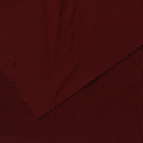 Polyester Stretch Rib Knit Fabric, 380 gsm — Red, ref EF-240306