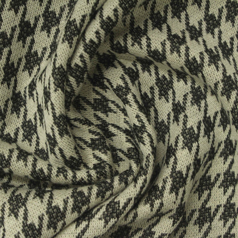 Black Houndstooth Jacquard, 250 gsm
