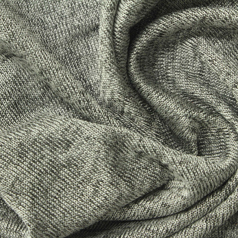 Dark Grey Heathered-Marl Jersey Knit, Polyester, 170 gsm