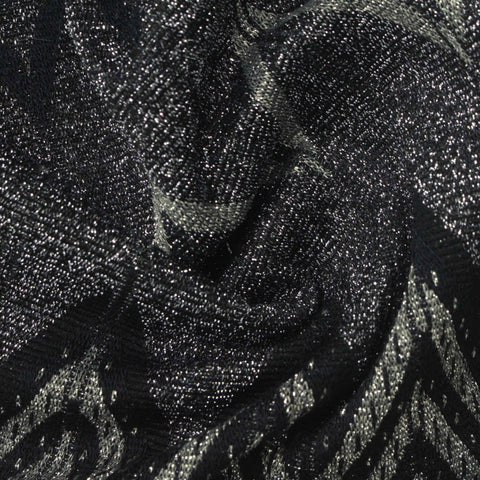Black Chevron Chunky Knit, Viscose-Poly, 280 gsm