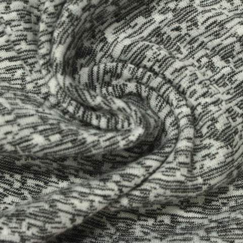 Black Marl Interlock Knit, Polyester, 230 gsm