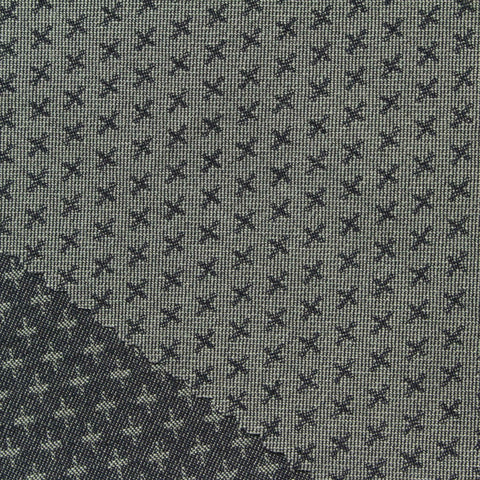 Jacquard Viscose Nylon Stretch Bengaline Fabric, 257 gsm, 150 cm — Navy